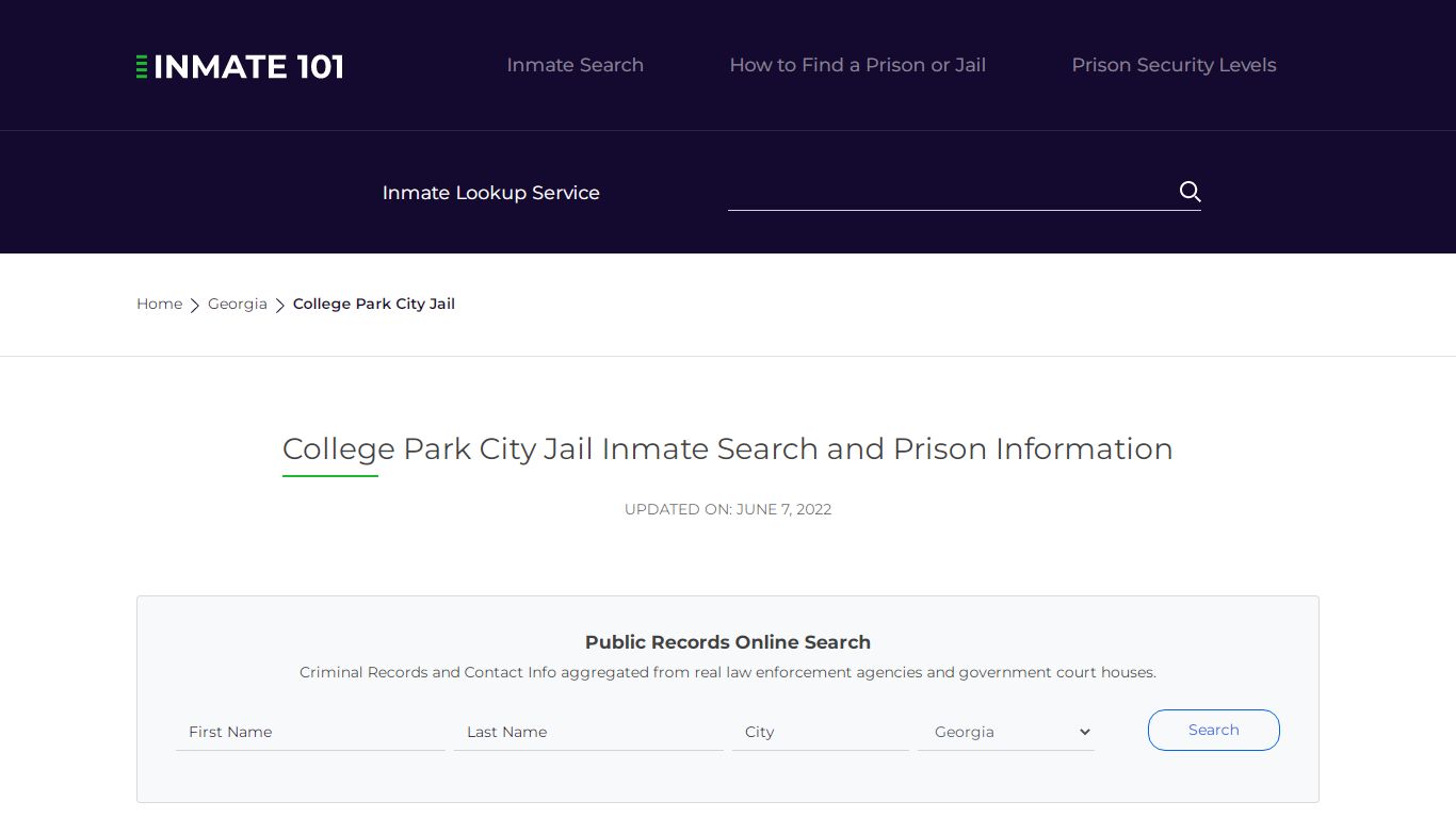 College Park City Jail Inmate Search, Visitation, Phone no ...